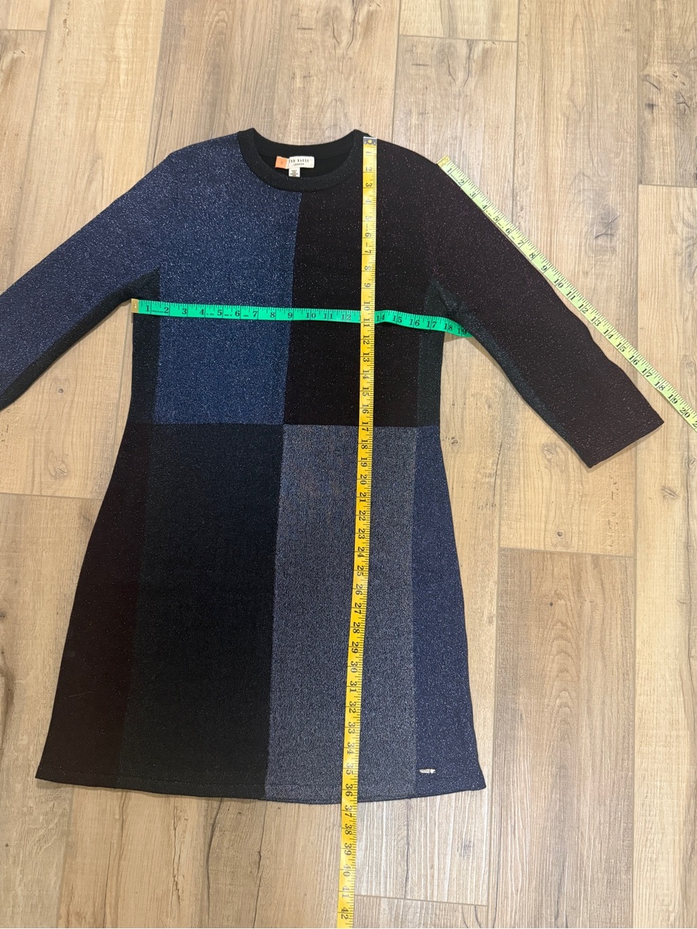 Color by Numbers Redlo Sparkle Color Block Knit Dress Size 5 Long Sleeve Shimmer - Picture 10 of 10